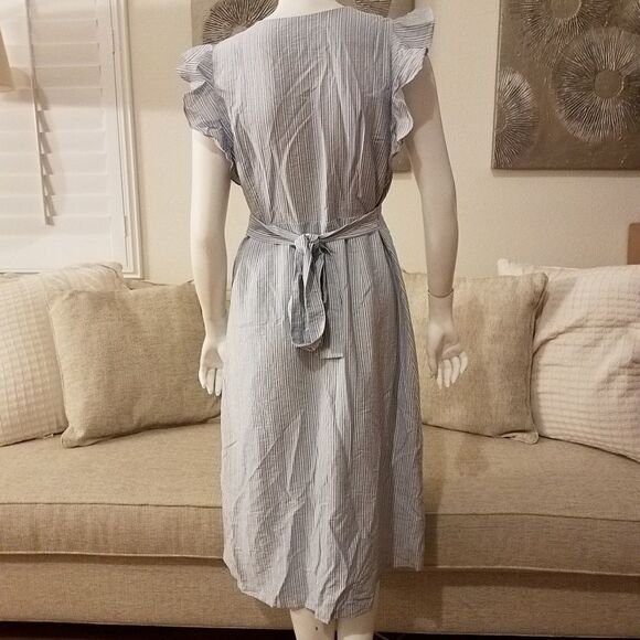 Storee Front Button Midi Dress Sz Large - Picture 6 of 8